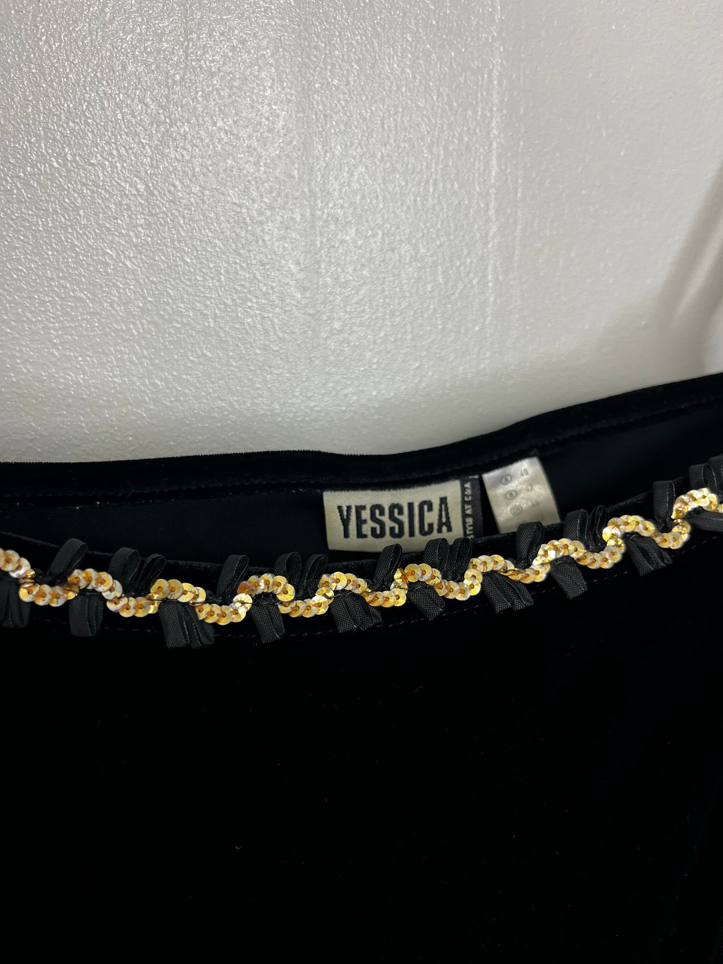 Black Velvet Strap Vintage Top