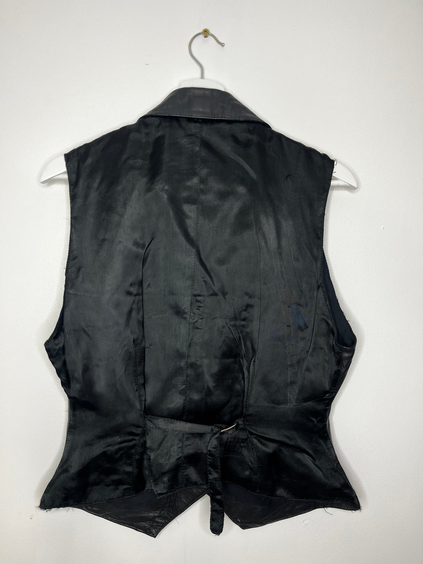 Black Vintage Leather Waistcoat