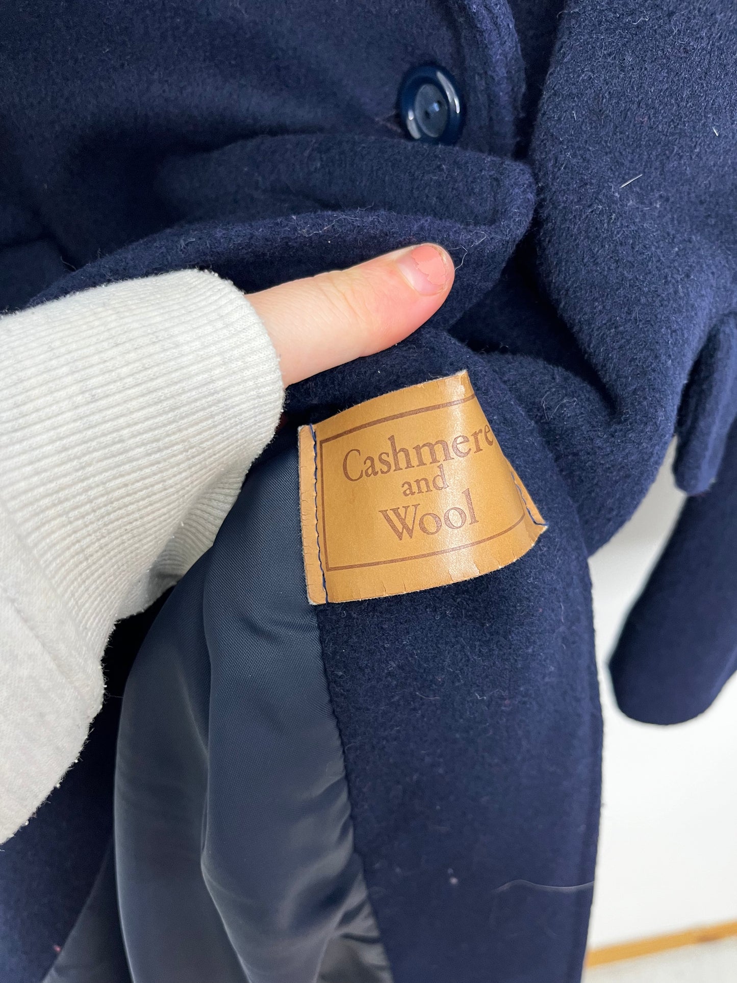 Long Navy Vintage Cashmere Coat