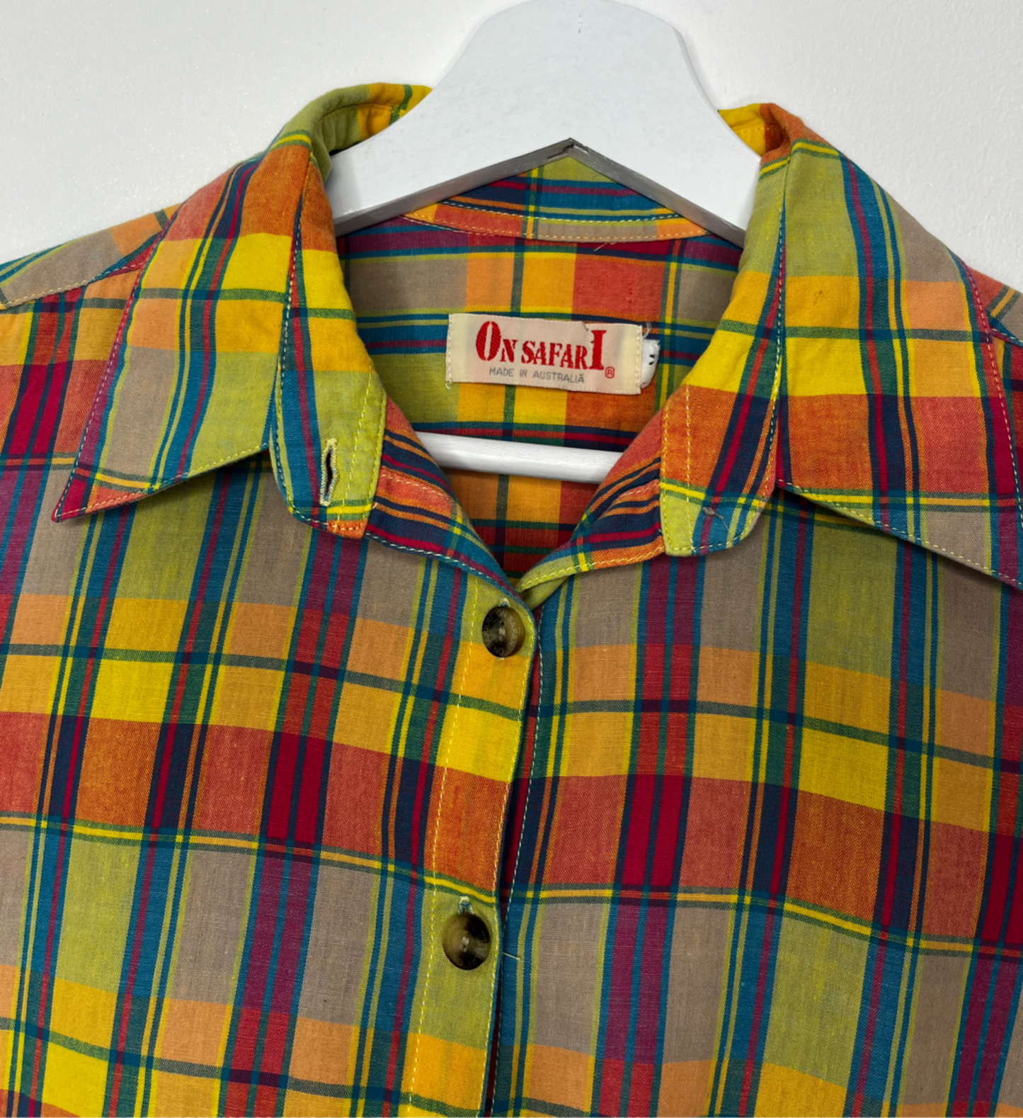 Colourful Sleeveless Checked Vintage Shirt
