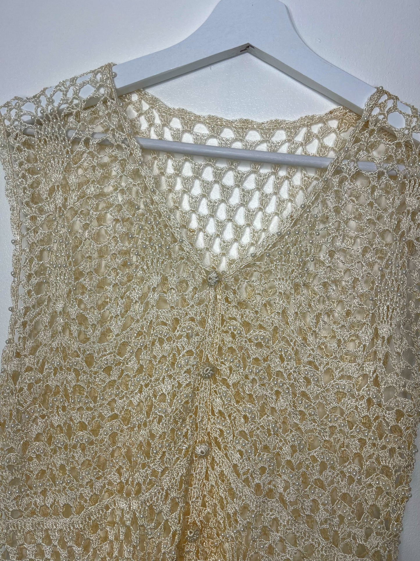 Cream Crochet Waistcoat