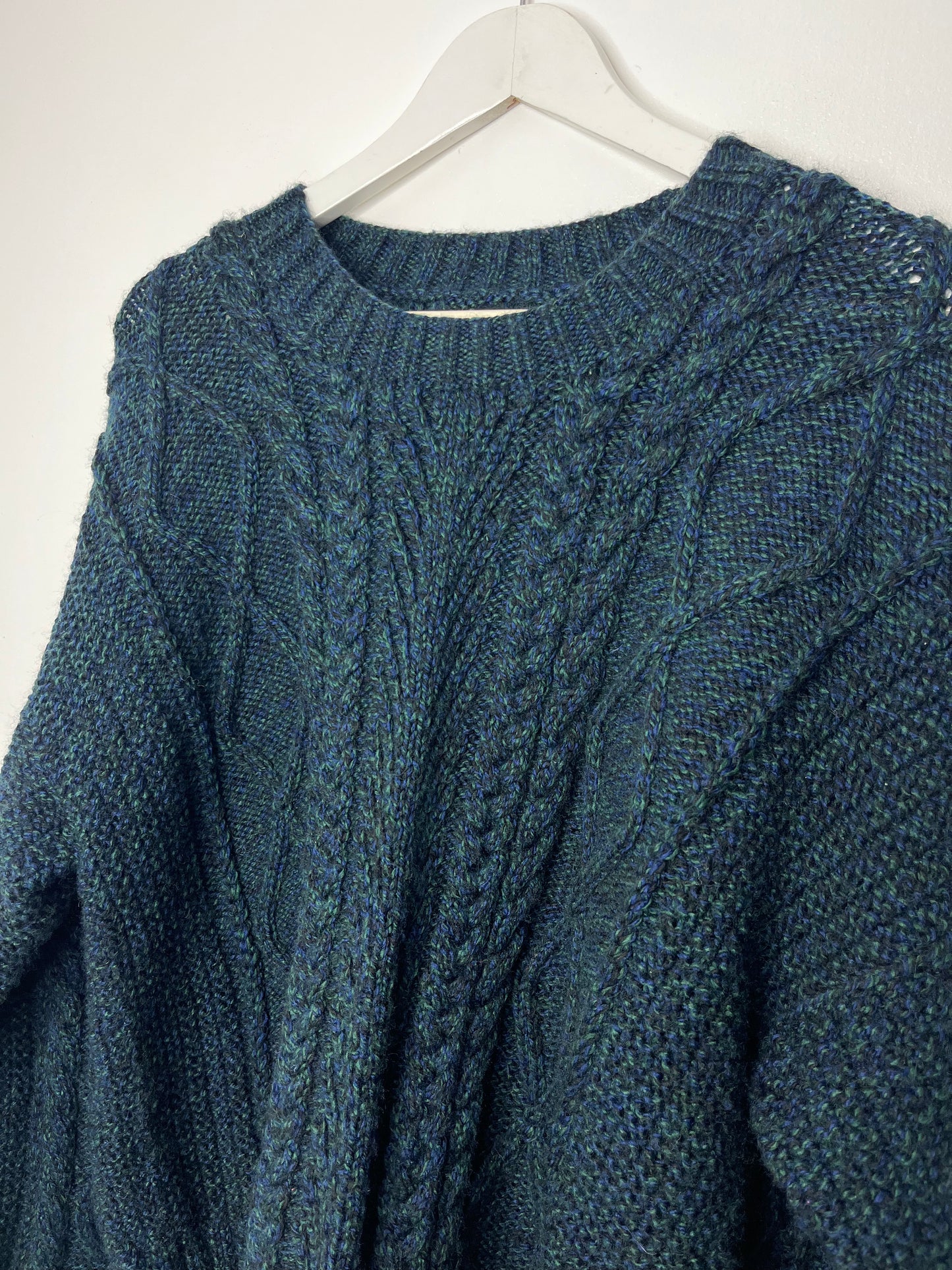 Handmade Green Blue Vintage Knit Jumper