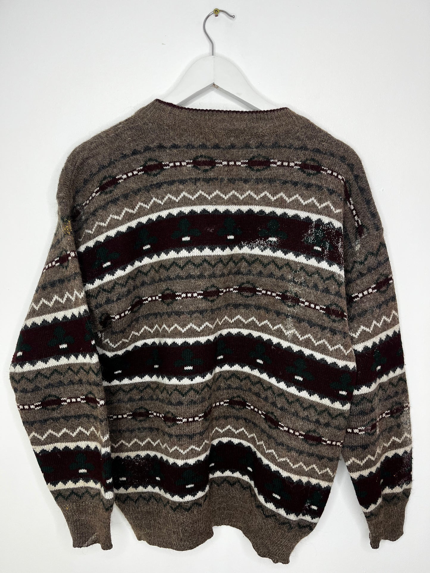 Brown Burgundy True Vintage Patterned Jumper