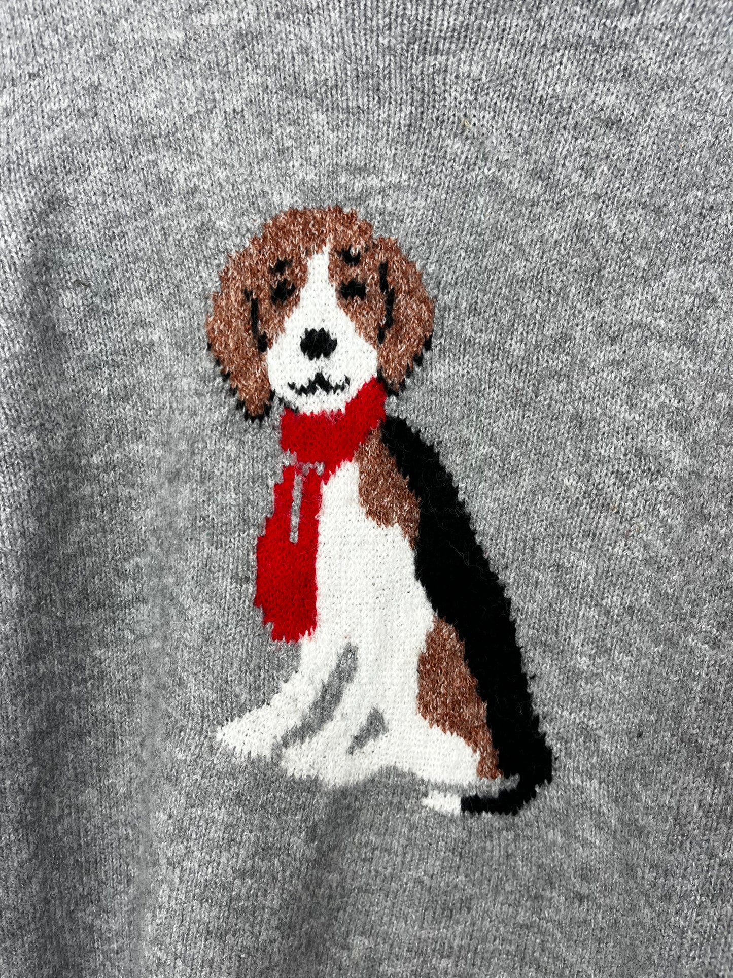 Grey Slouchy Dog Jumper