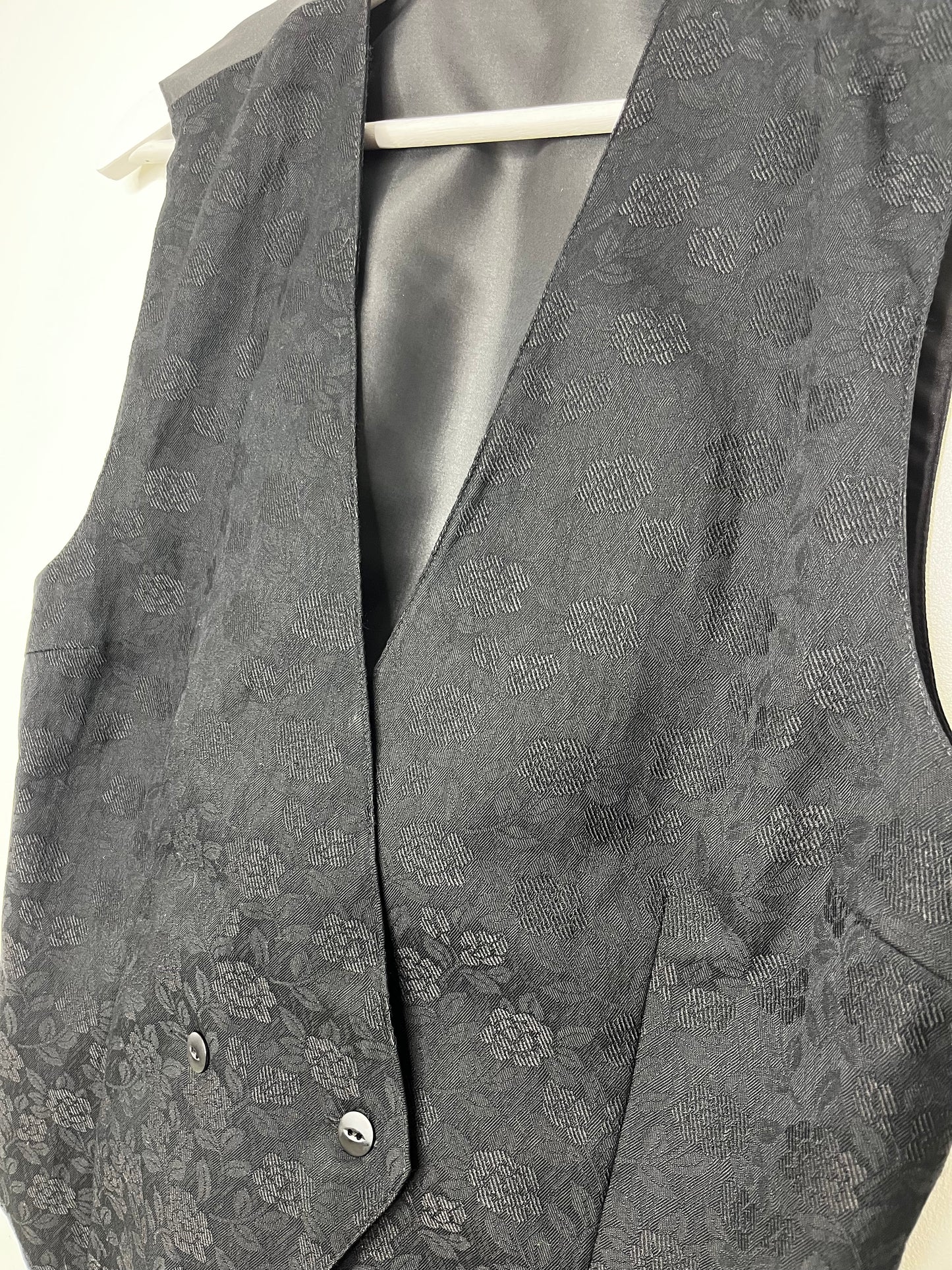 Black Double Button Vintage Waistcoat