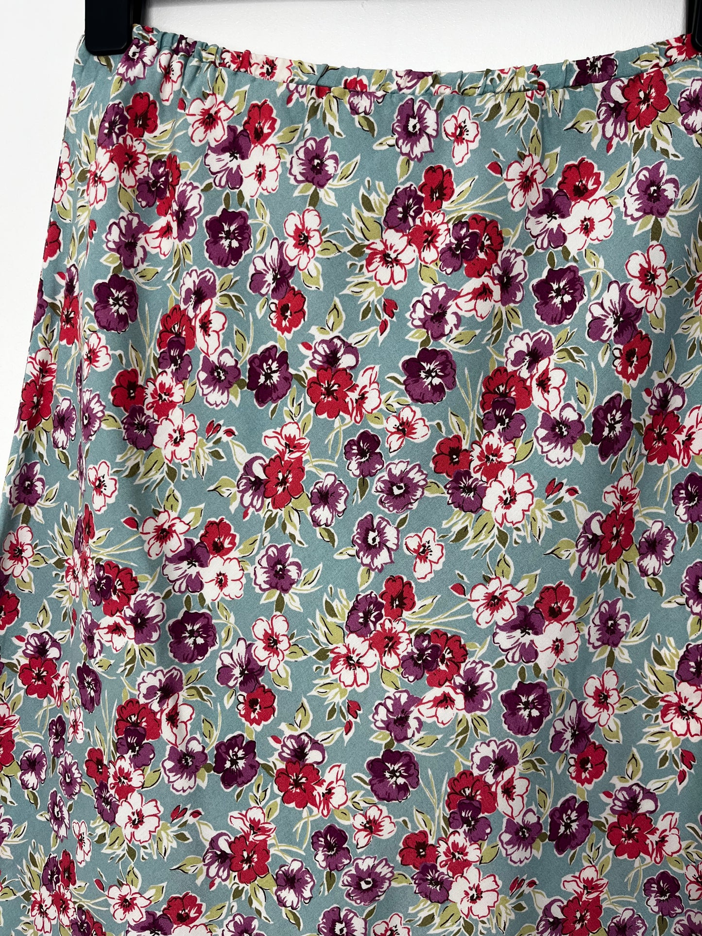 Pretty Blue Vintage Floral Midi Skirt