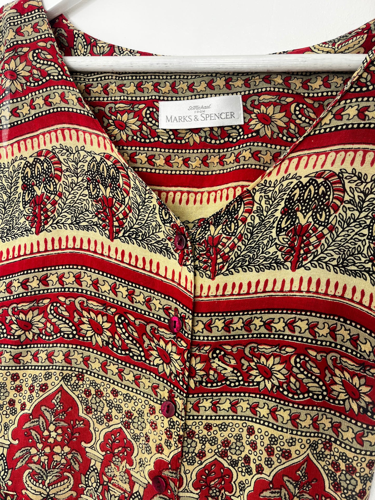 Tie Back Patterned Button Down Dress