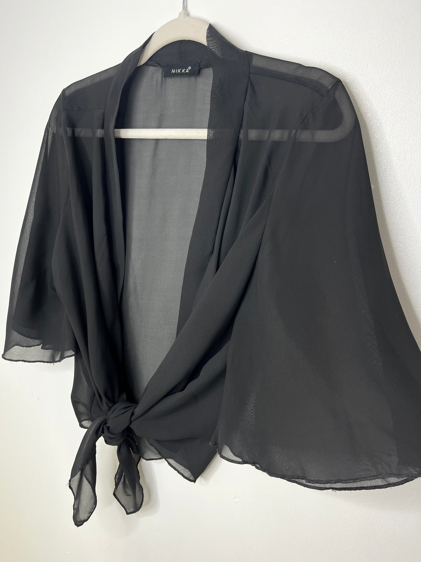 Semi Sheer Black Vintage Tie Top