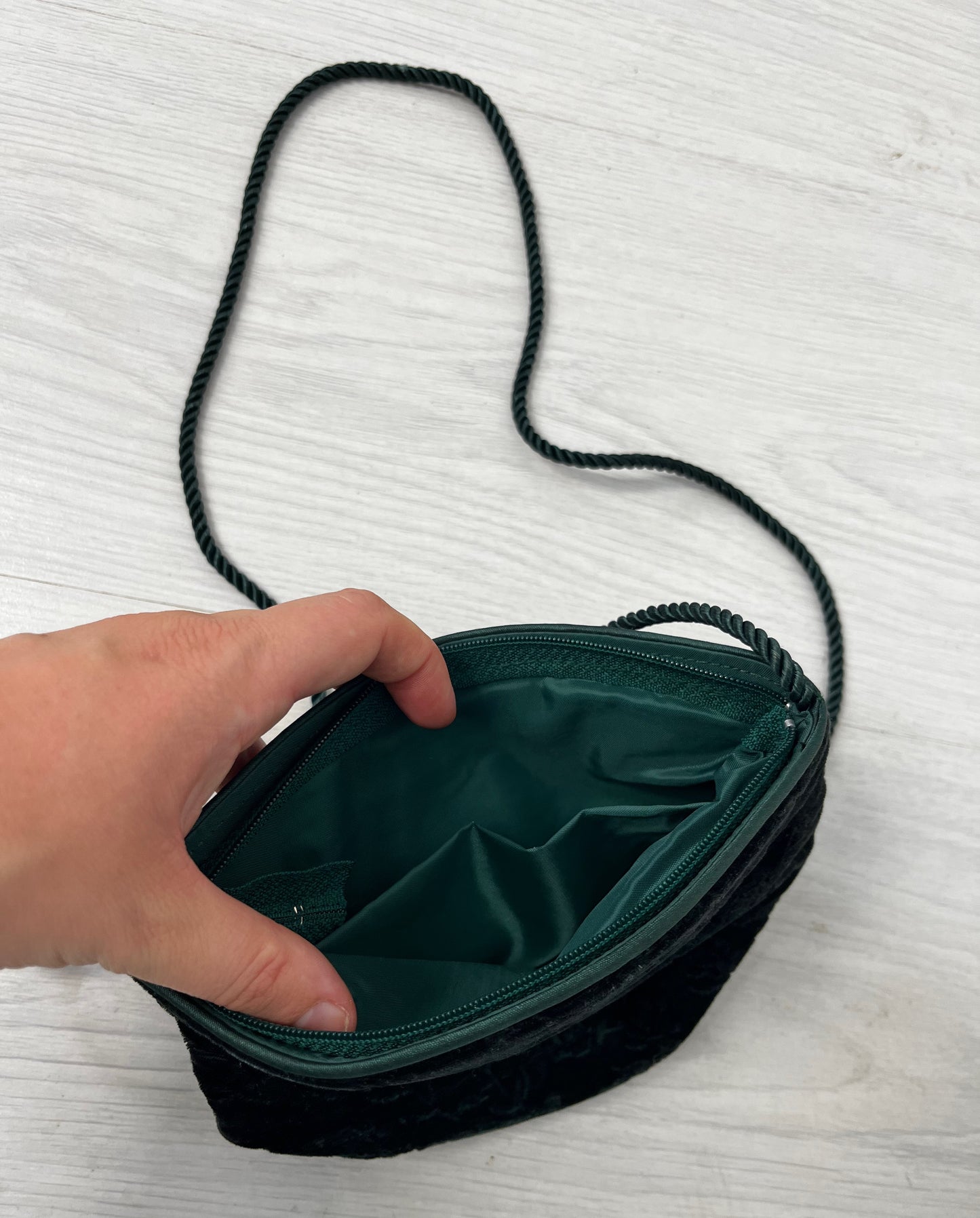 Vintage Emerald Velvet Bag