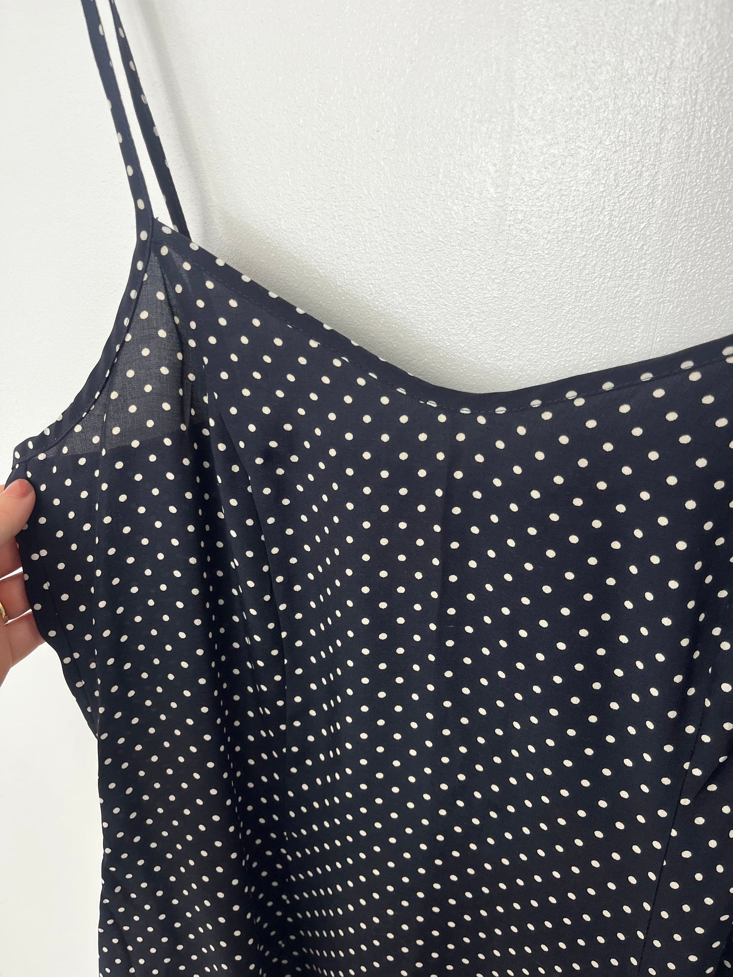 Navy Polka Dot Strap Dress