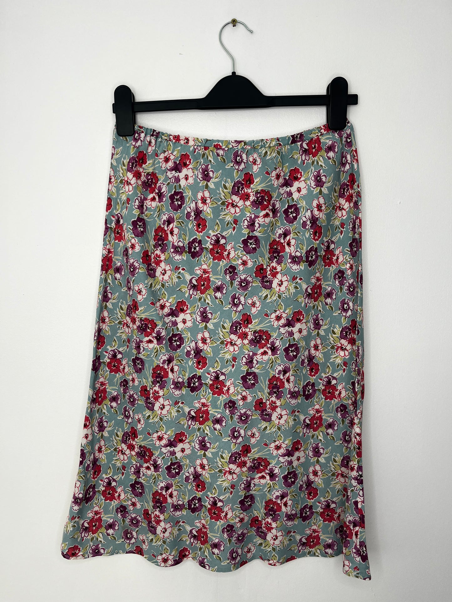Pretty Blue Vintage Floral Midi Skirt