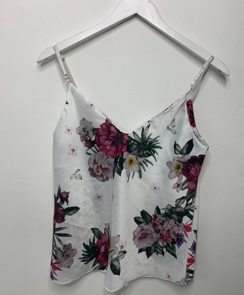 Satin Floral Slip Top
