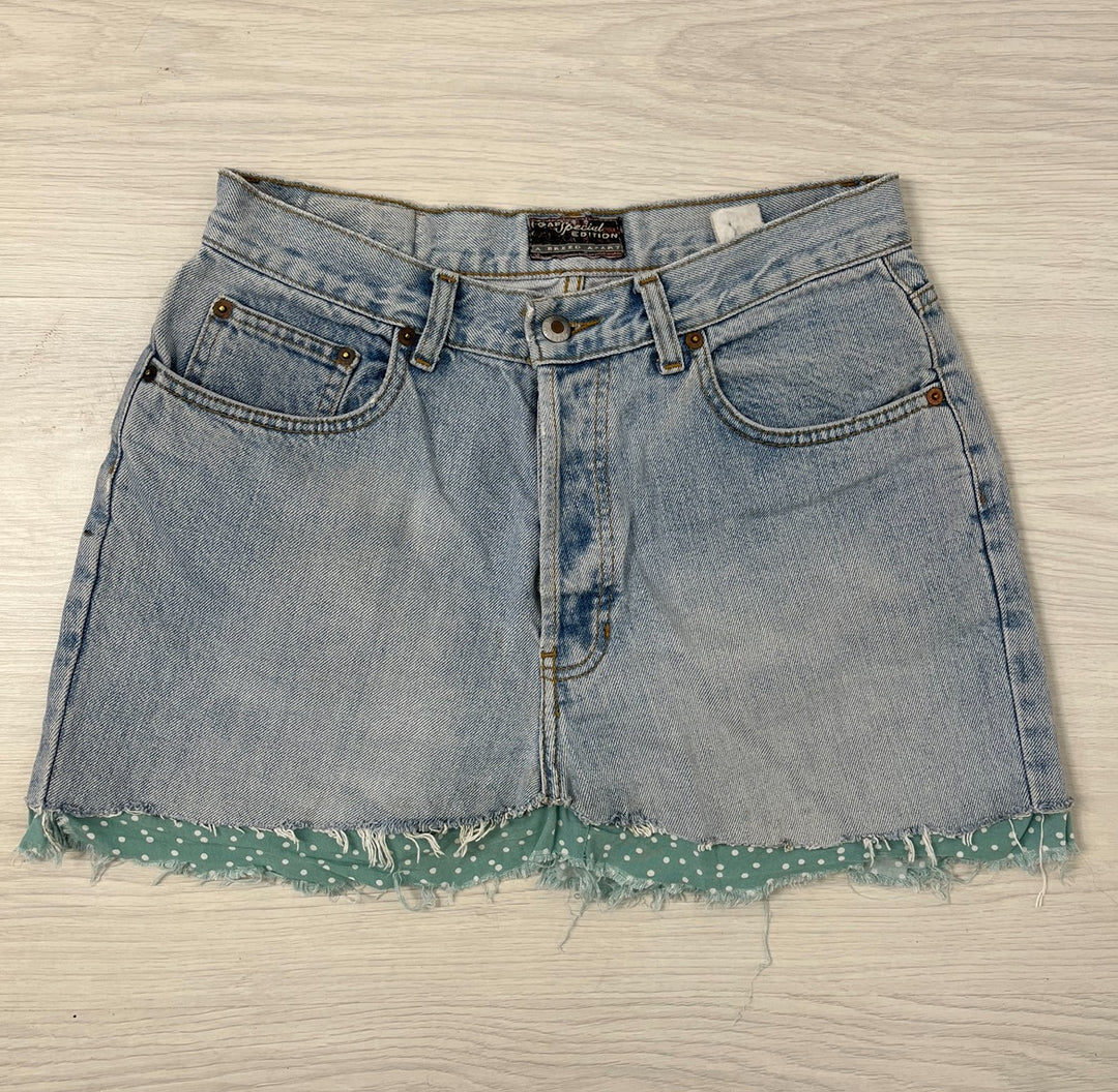 Detailed Bottom Vintage Denim Skirt