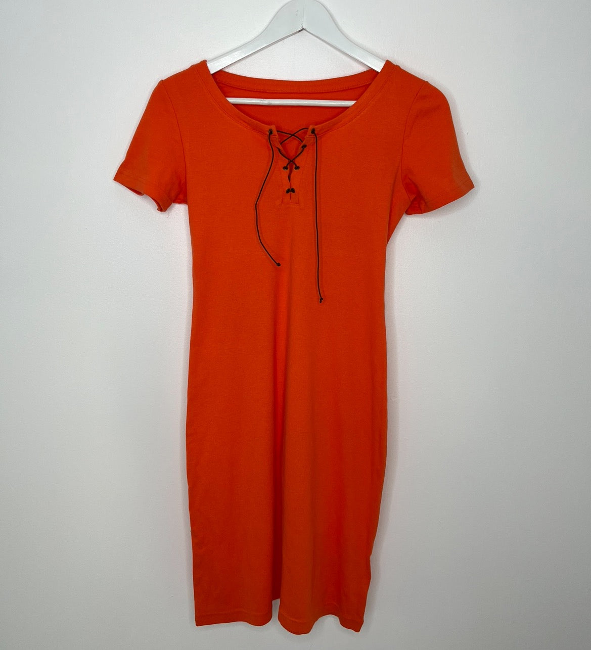 Tie Front Orange Dress