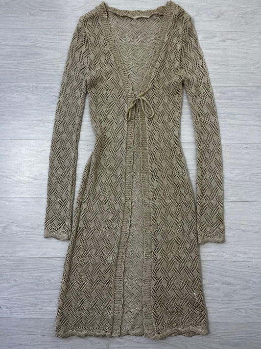 Y2k Cream Long Crochet Vintage Cardigan