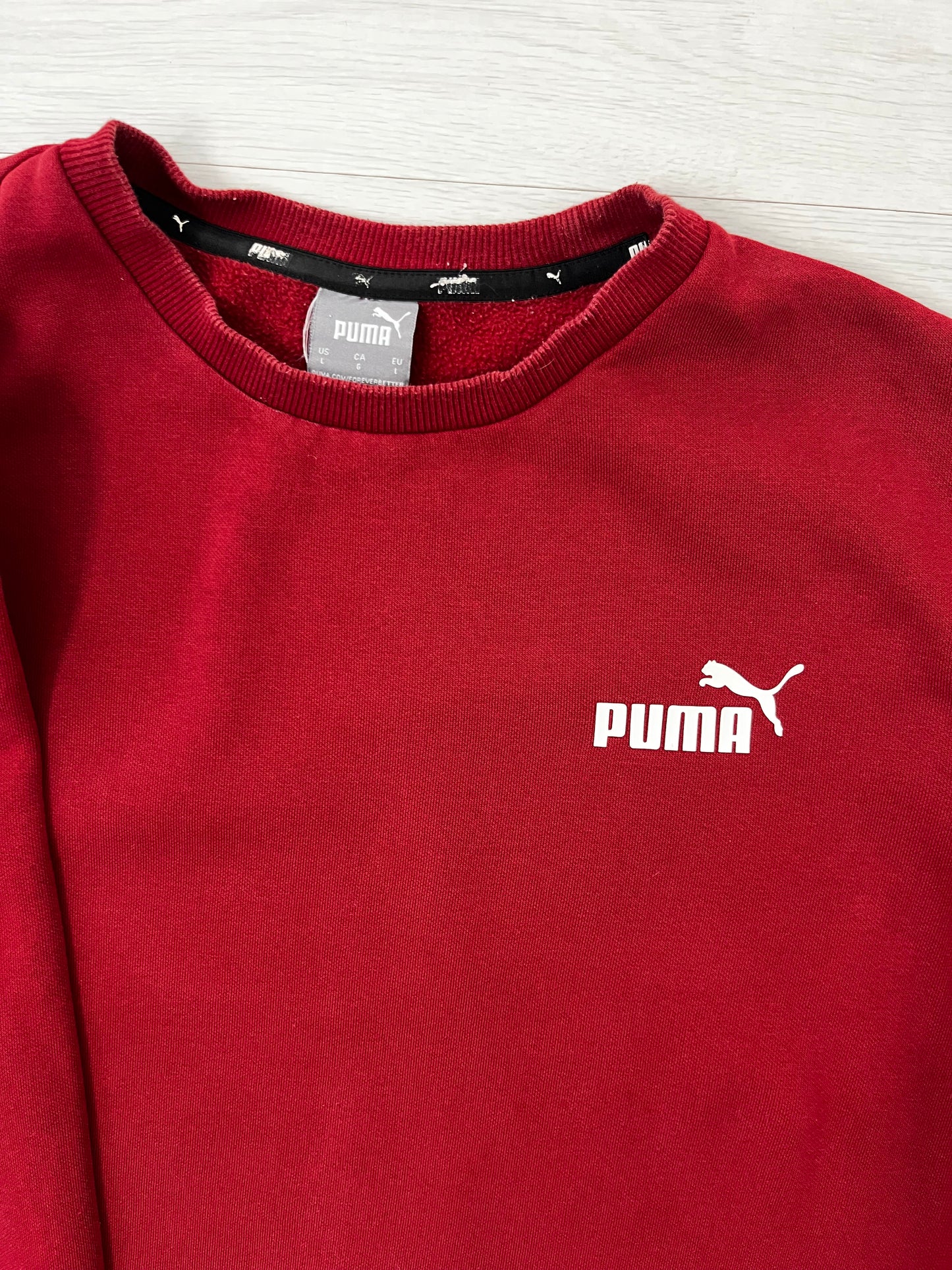Deep Red Puma Crew Neck Jumper