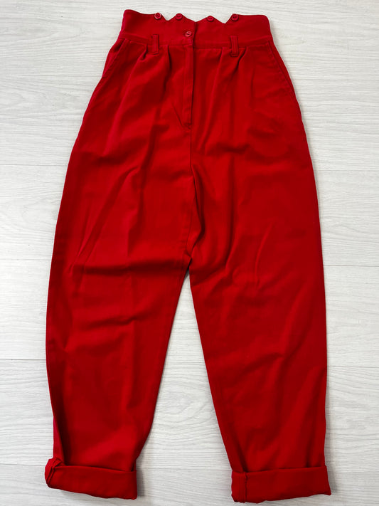 Highwaisted Red Vintage Trousers