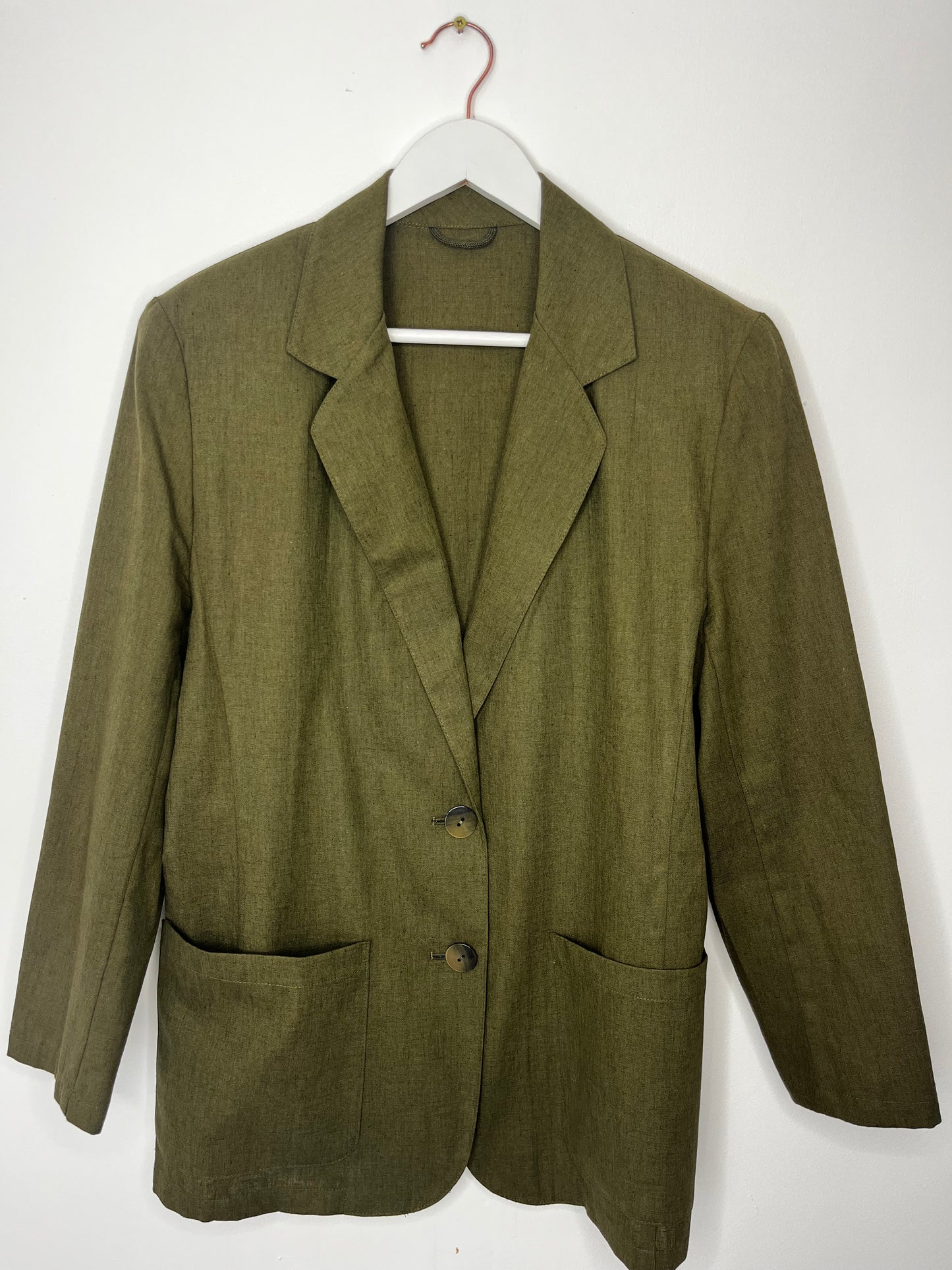 Khaki Vintage Cotton Linen Light Blazer