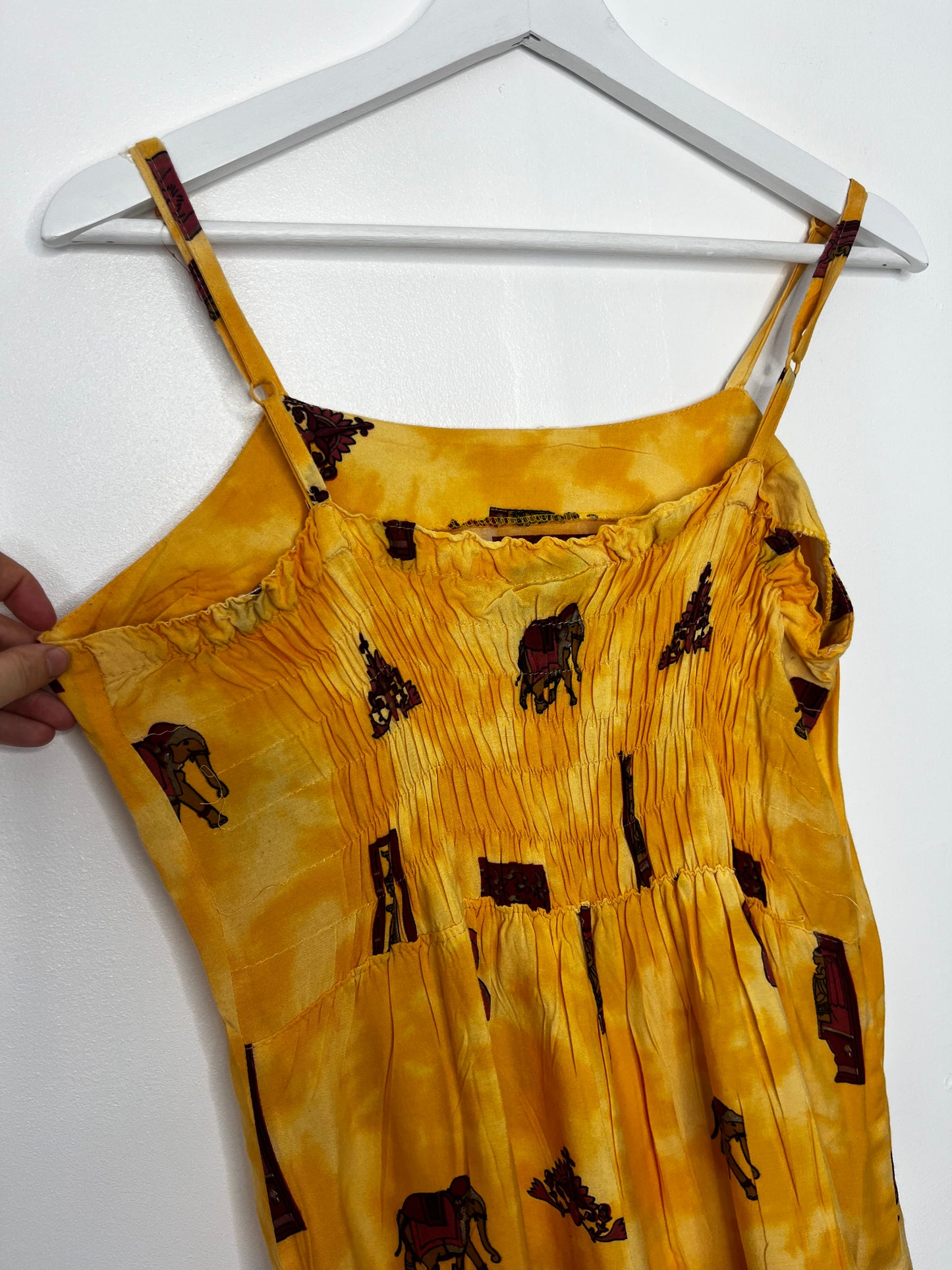 Yellow Vintage Elephant Strap Dress