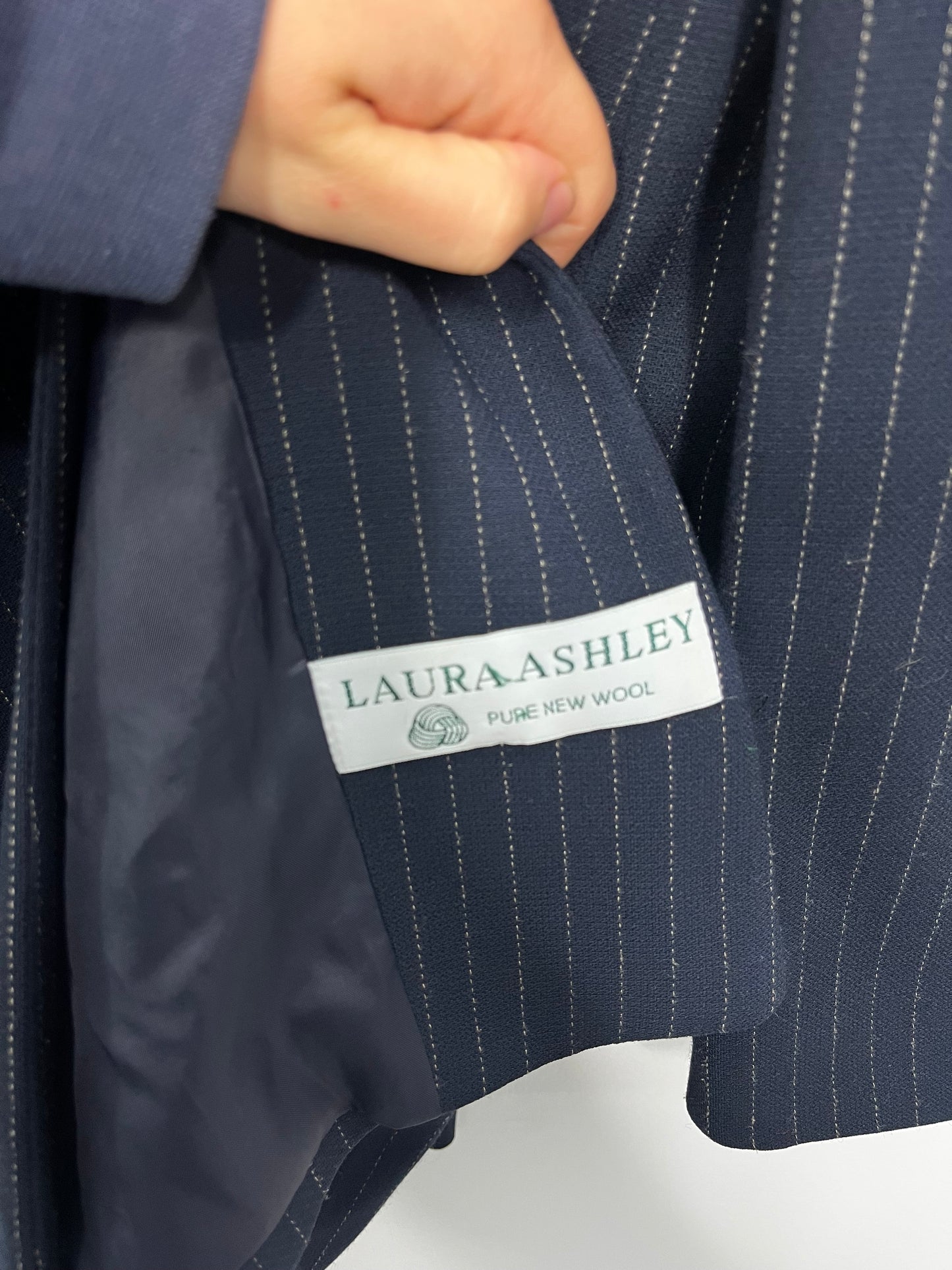 Navy Pin Stripe Vintage Laura Ashley Staple Blazer