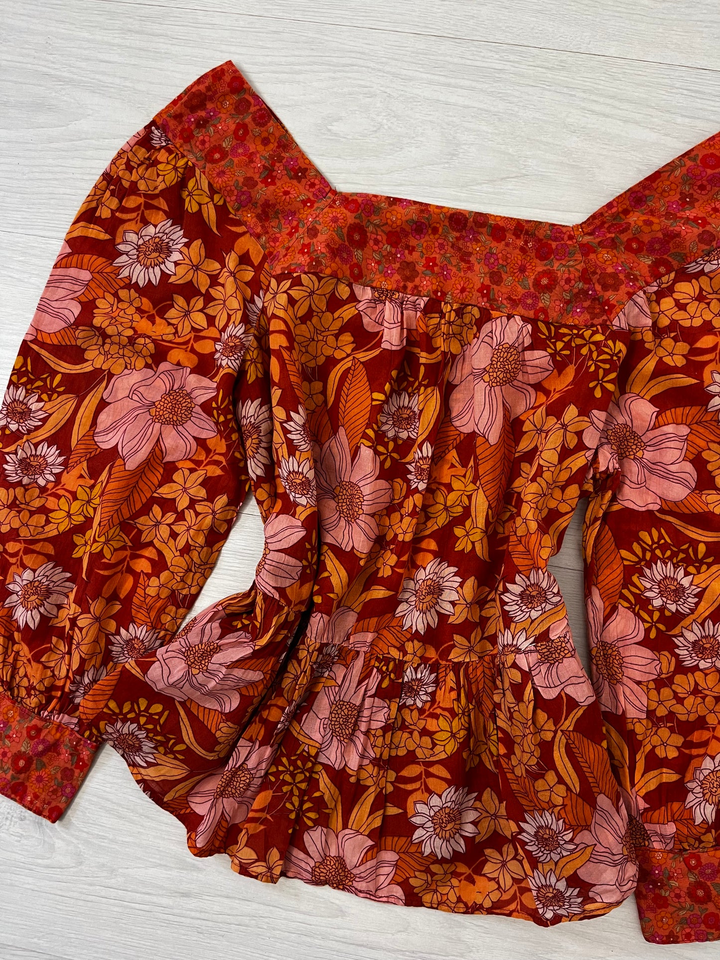 American Eagle Floral Boho Blouse Top