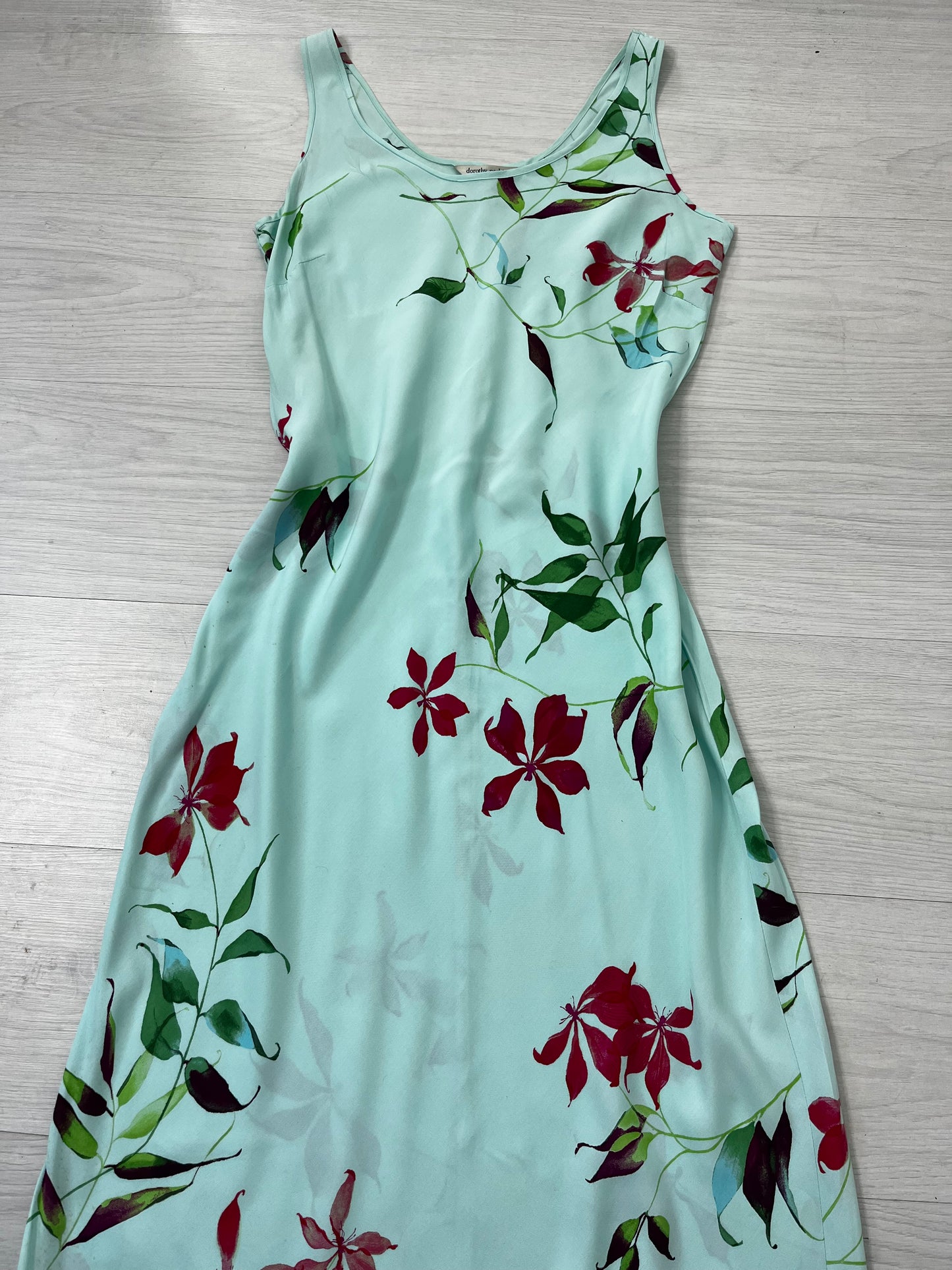 Blue Spring Vintage Long Floral Dress