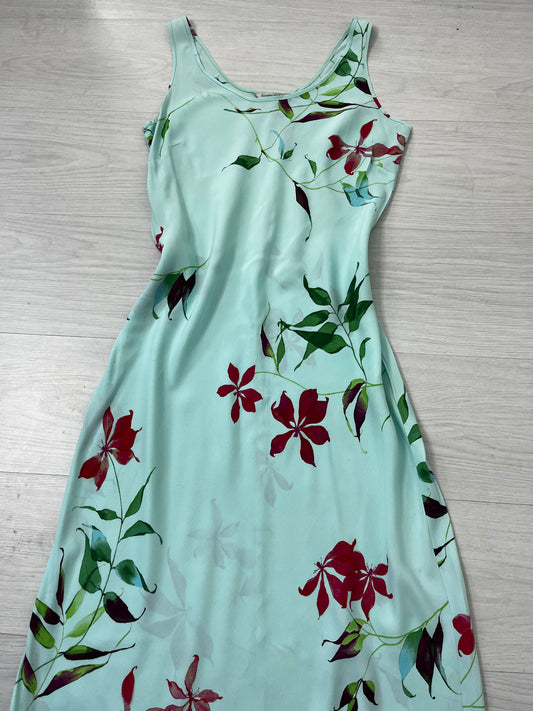 Blue Spring Vintage Long Floral Dress