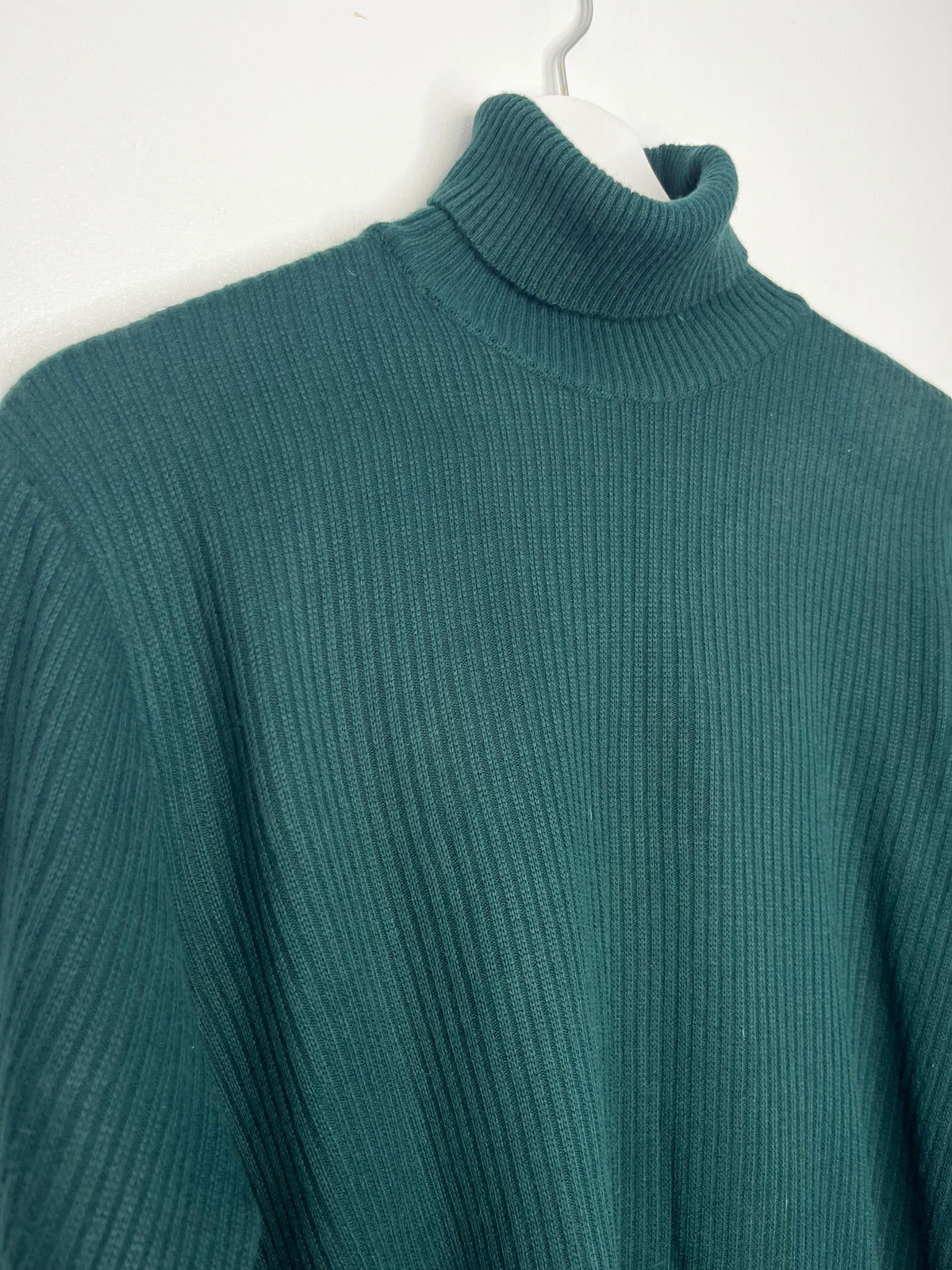 Bottle Green Ribbed Roll Neck Jumper