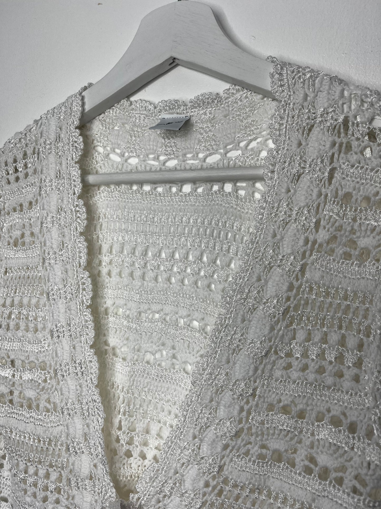 Y2k New Look Tie Middle Crochet Cardigan