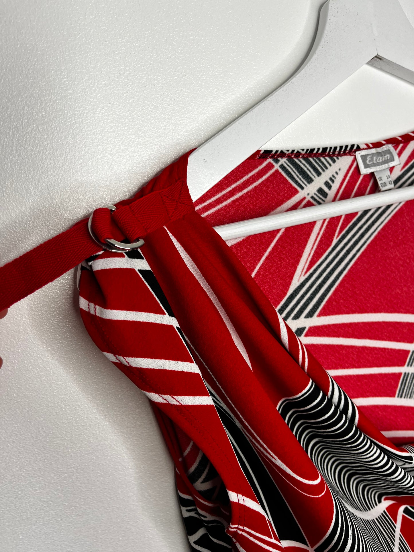 Y2k Etam Red Cowl Neck Top