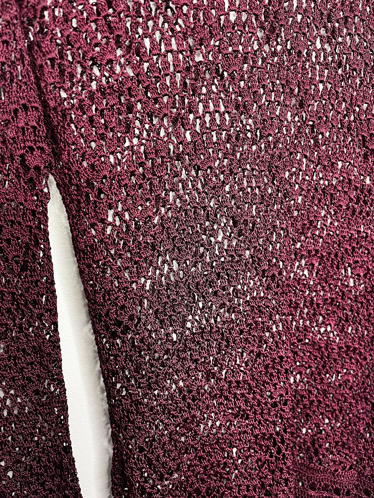 Burgundy Vintage Crochet Long Top