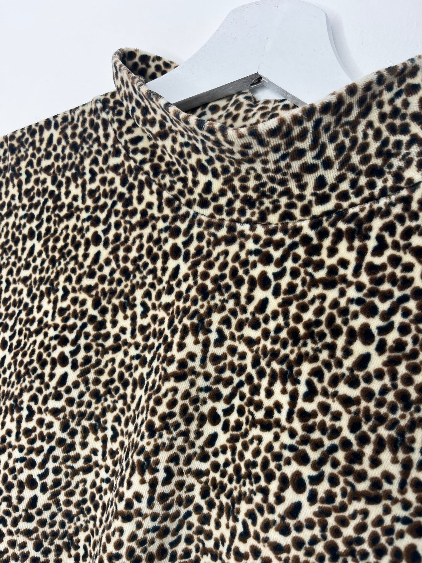 Animal Print Velour Highneck
