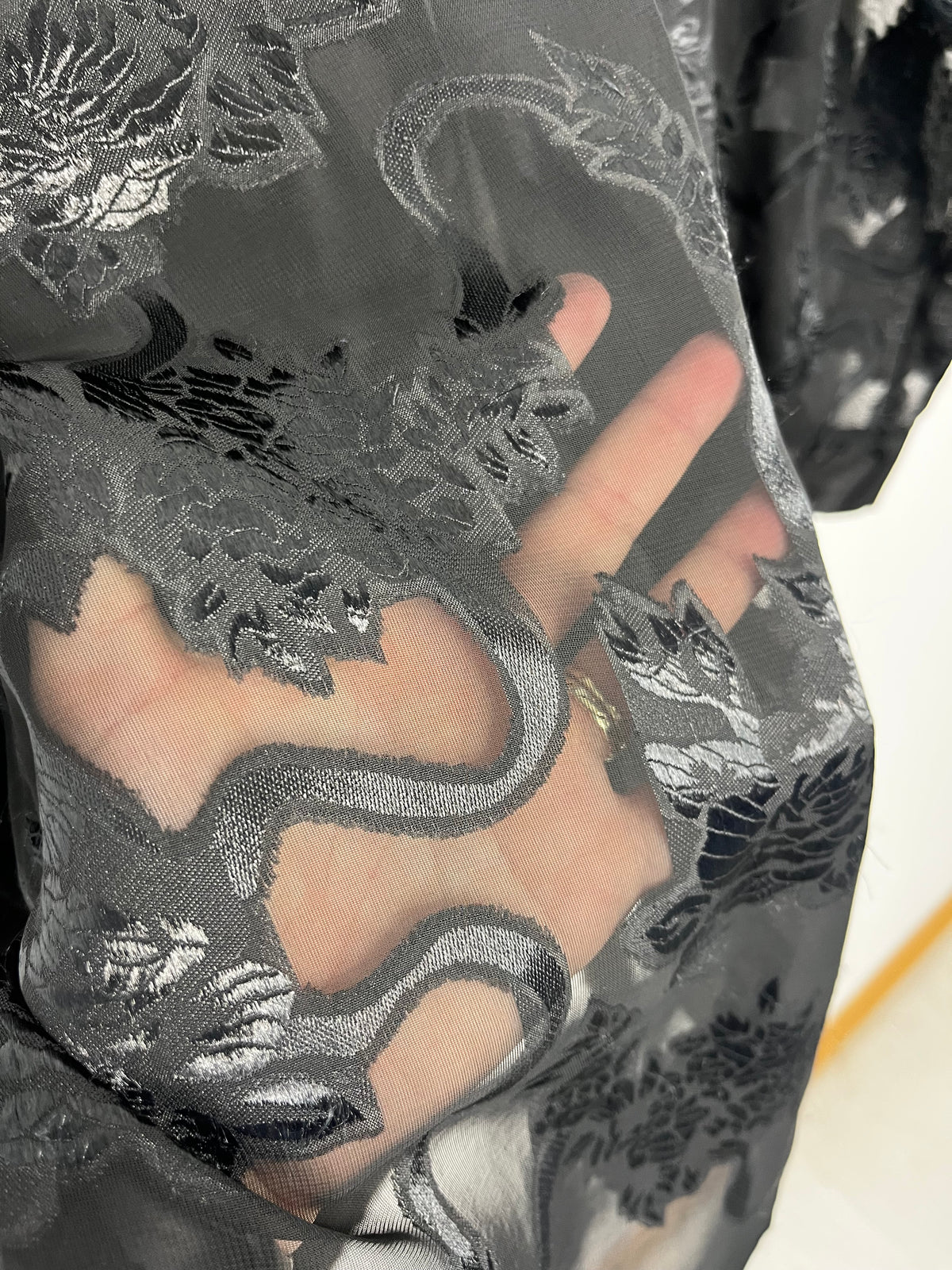 Black Semi Sheer Vintage Whimsical Shirt