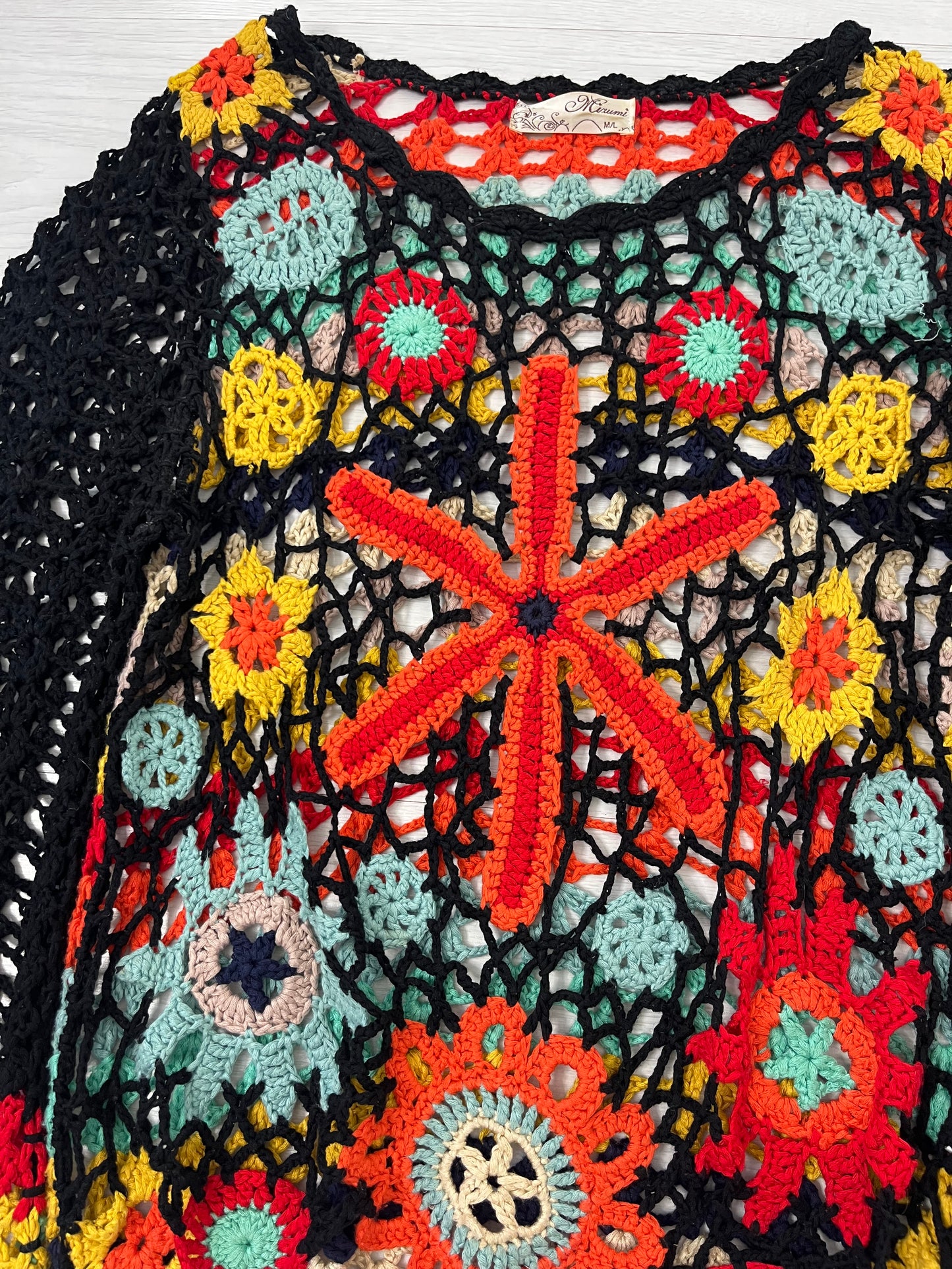 Colourful Crochet Summer Cover Up Top