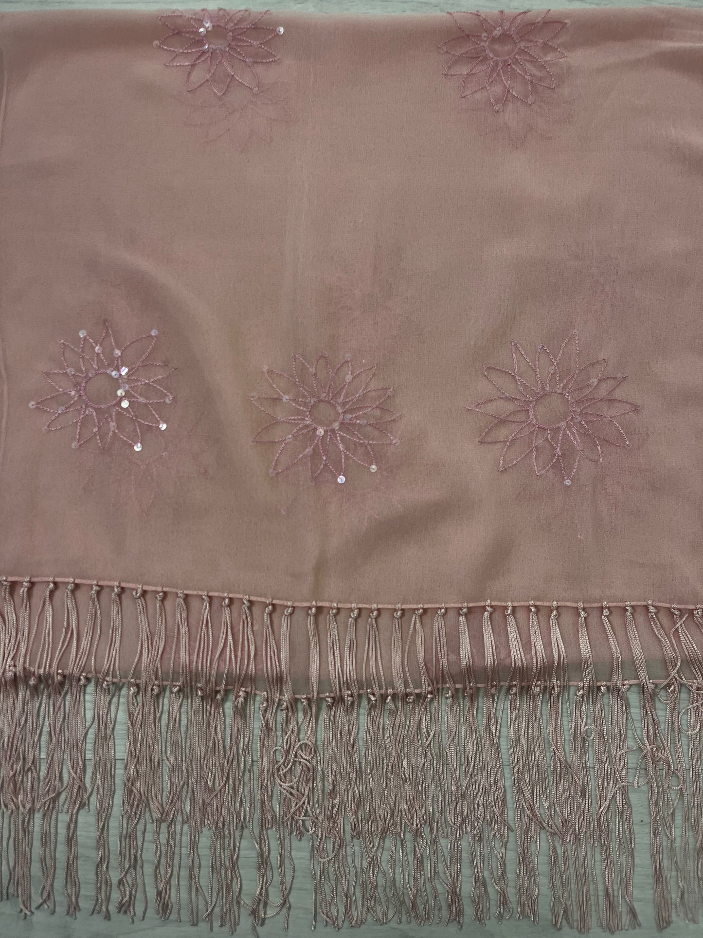 Baby Pink Vintage Tassel Sarong Cover Up