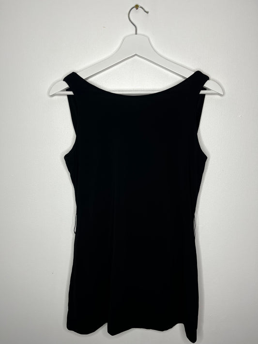 True Vintage Cowl Neck Back Black Top