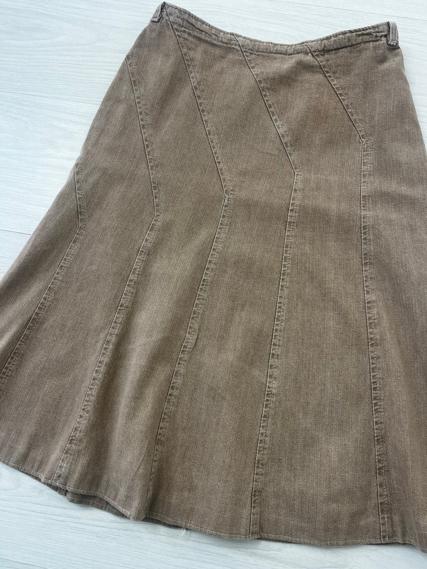 Y2k Cotton Beige Midi Skirt