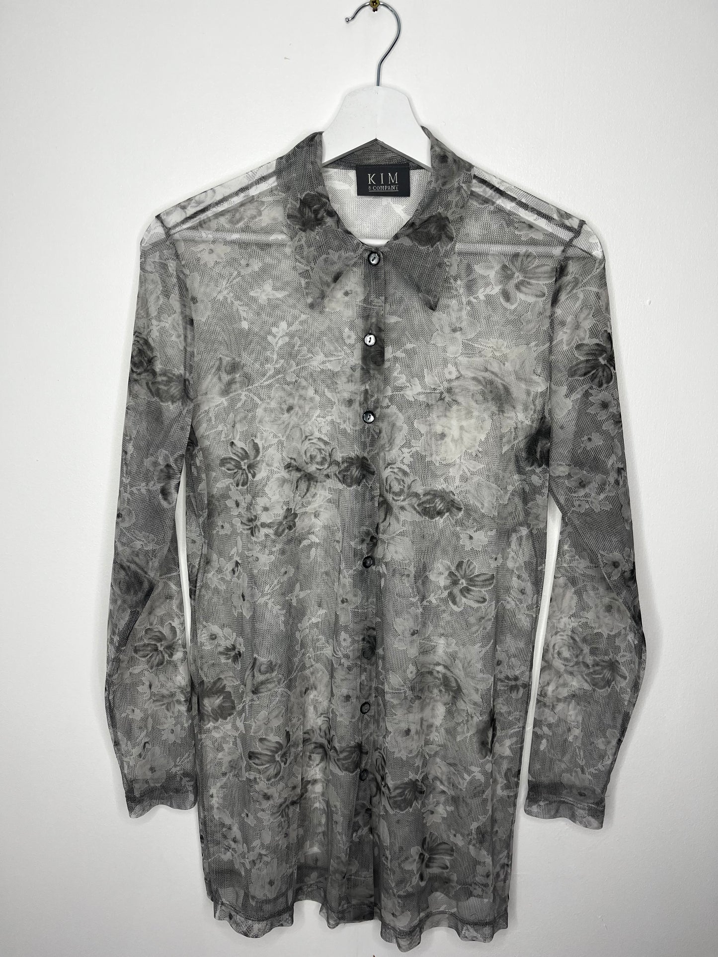 Semi Sheer Grey 1990’s Blouse