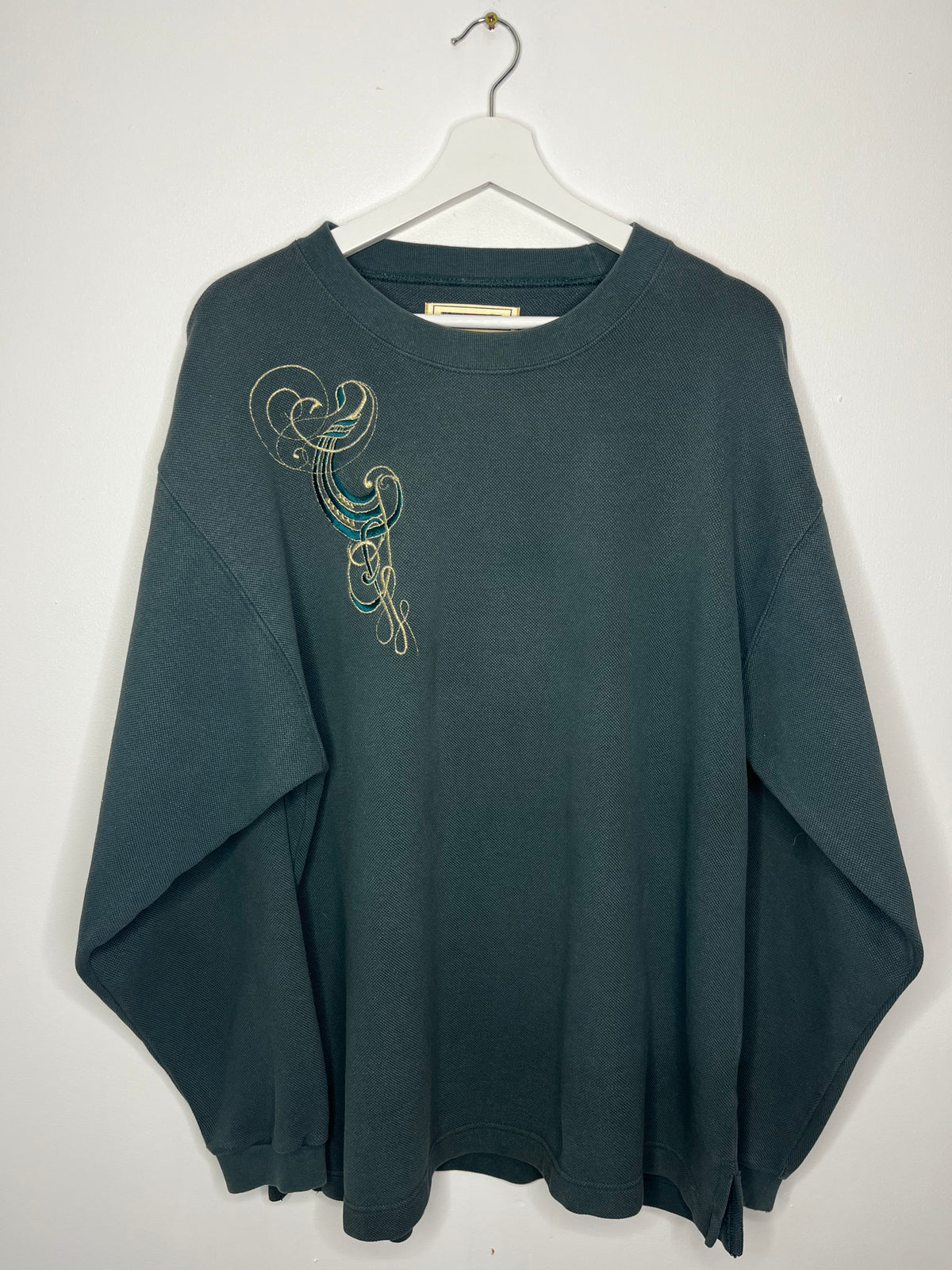 Casual Teal Vintage Sweater