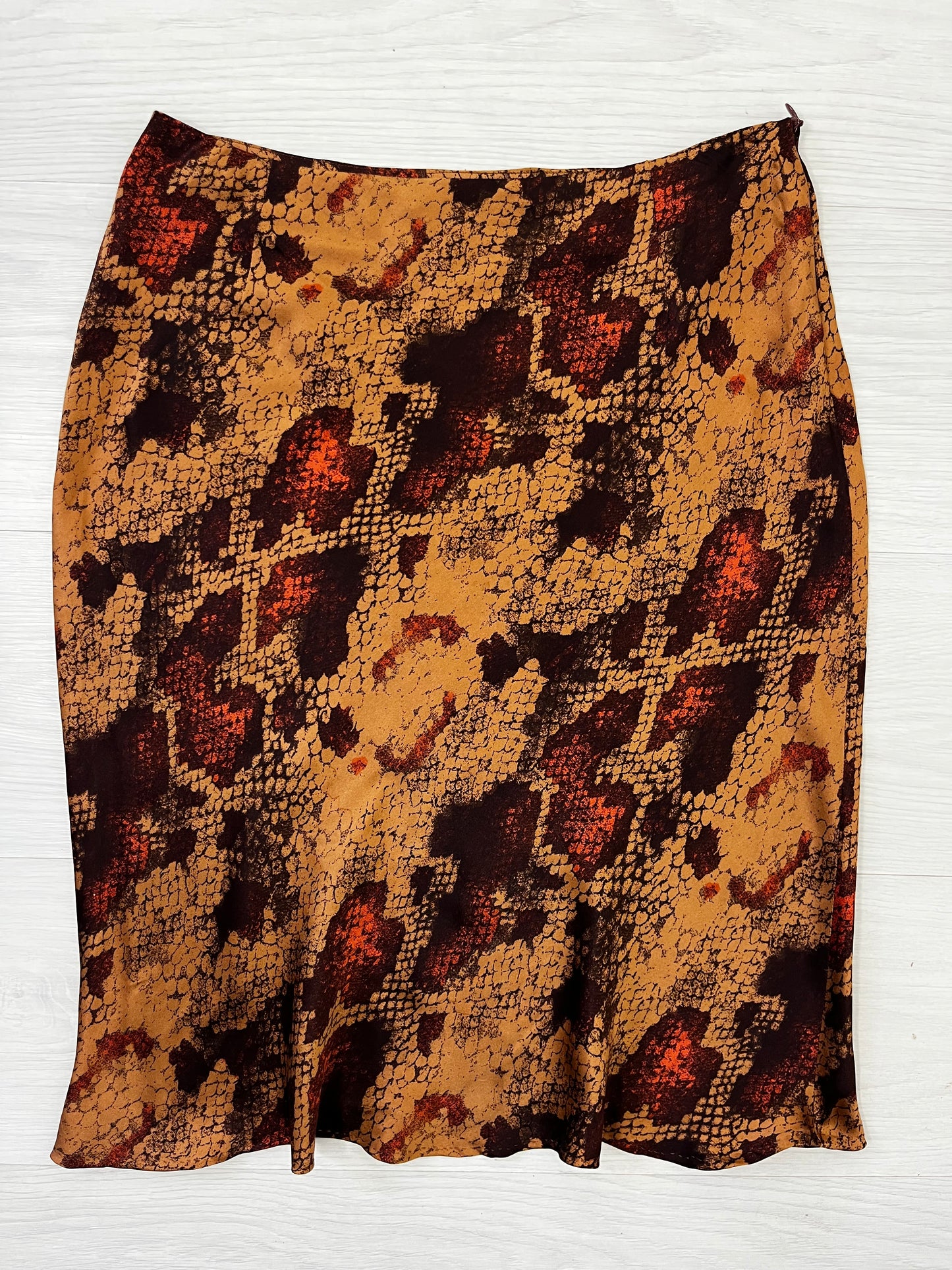 True Vintage Pure Silk Italian Animal Print Midi Skirt