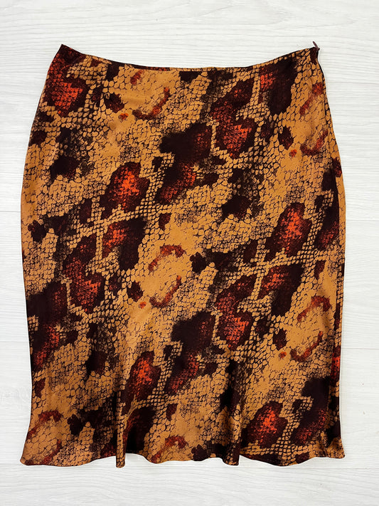 True Vintage Pure Silk Italian Animal Print Midi Skirt