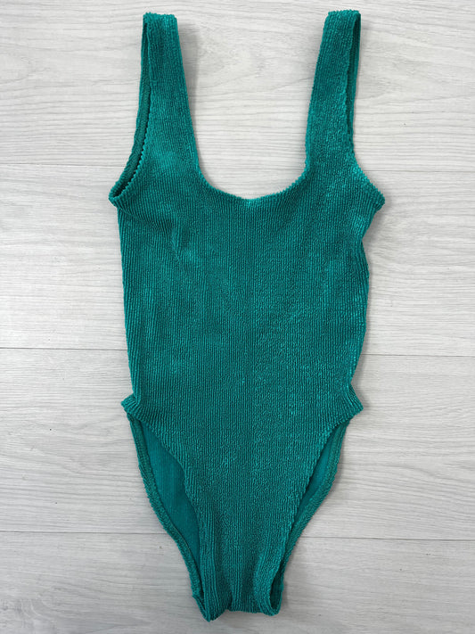 Teal Crinkle Vintage Swimsuit