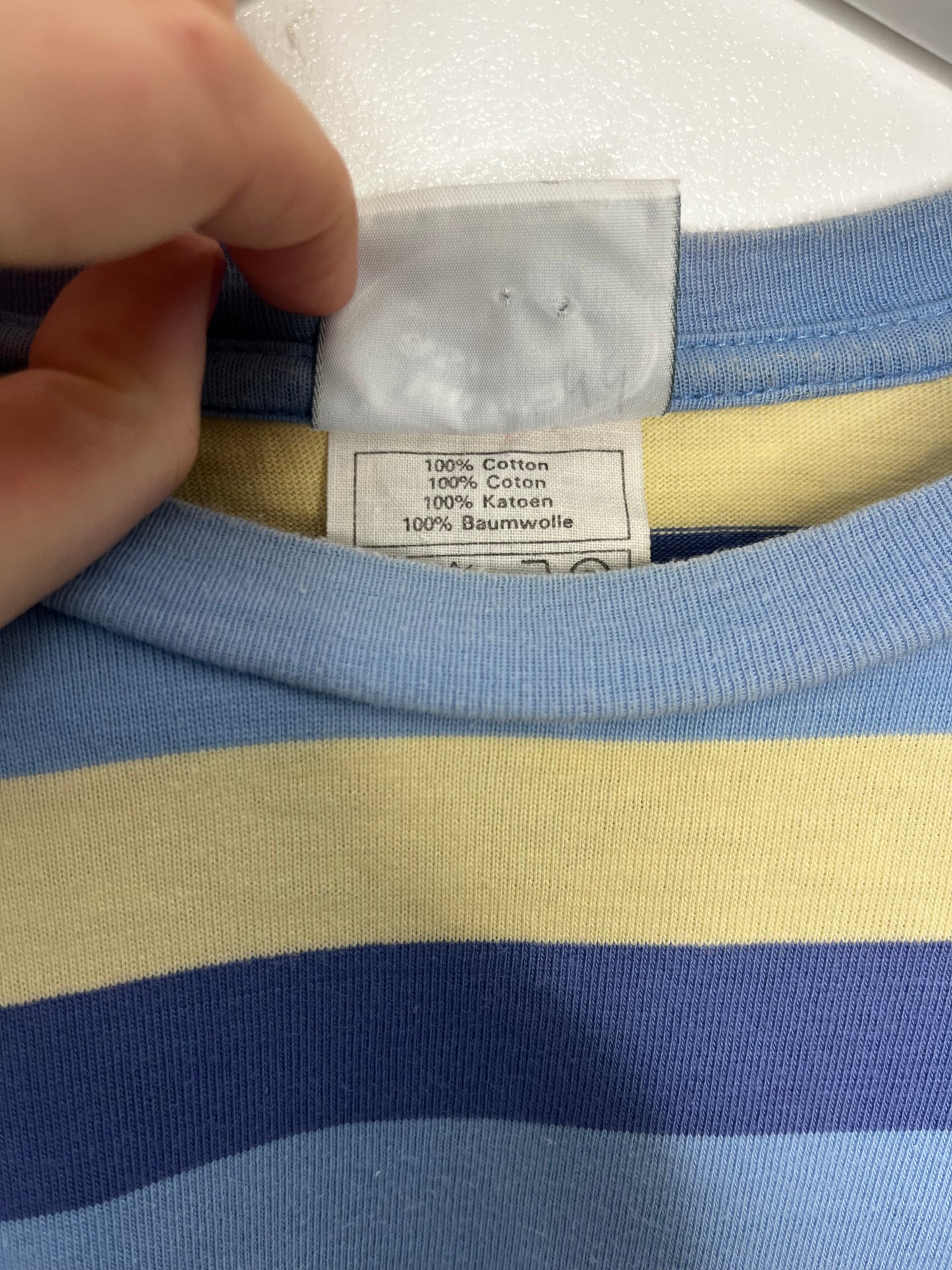 True Vintage Laura Ashley Blue Yellow Stripe Top