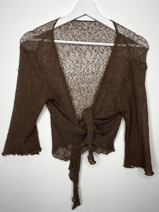 Brown Vintage Crochet Style Cardigan