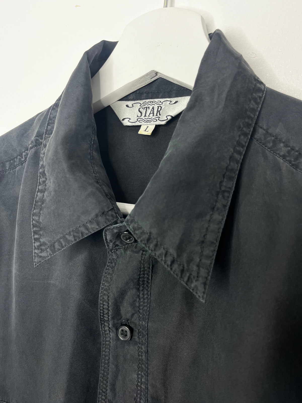 Pure Silk Black Vintage Shirt
