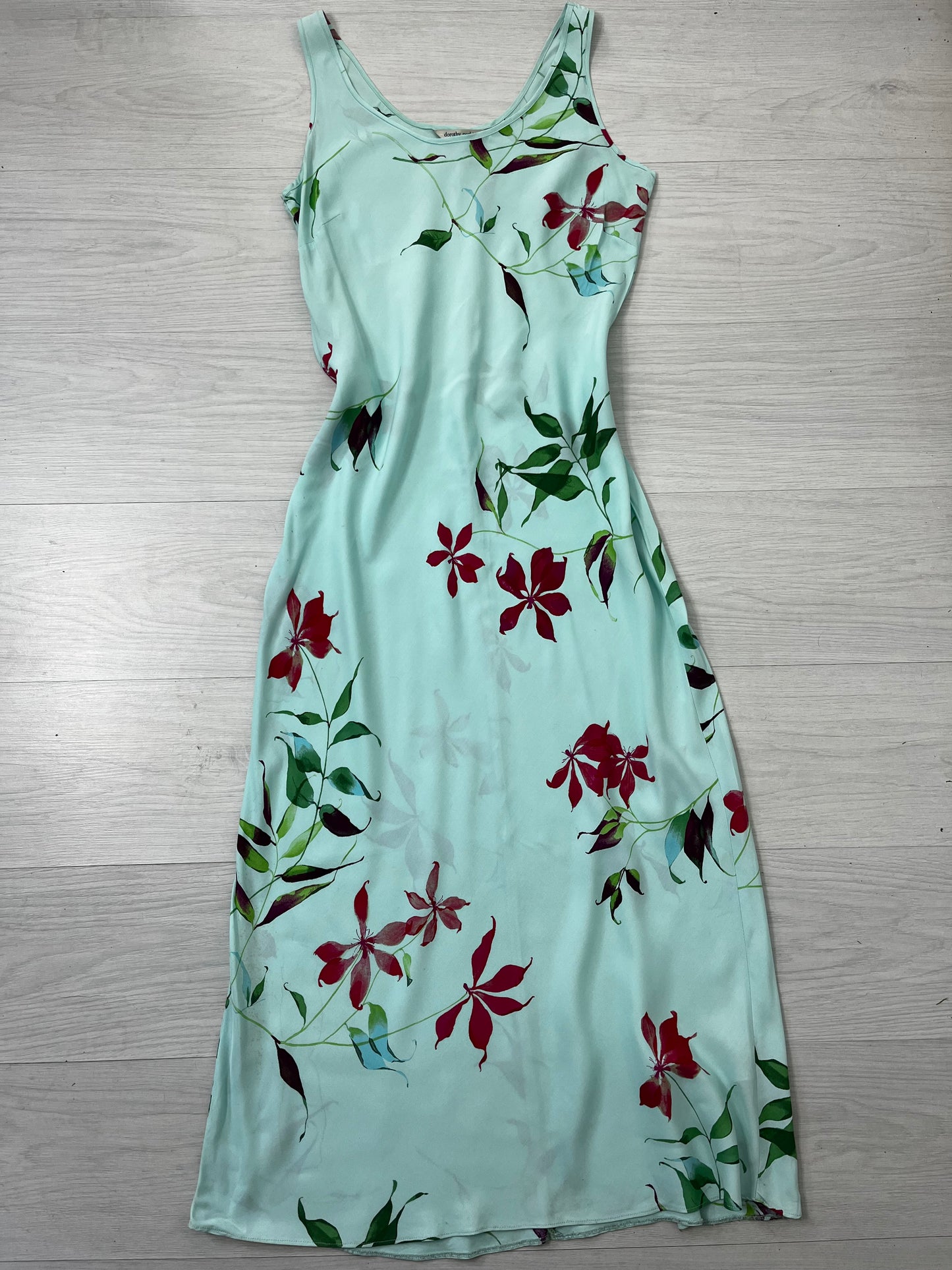 Blue Spring Vintage Long Floral Dress