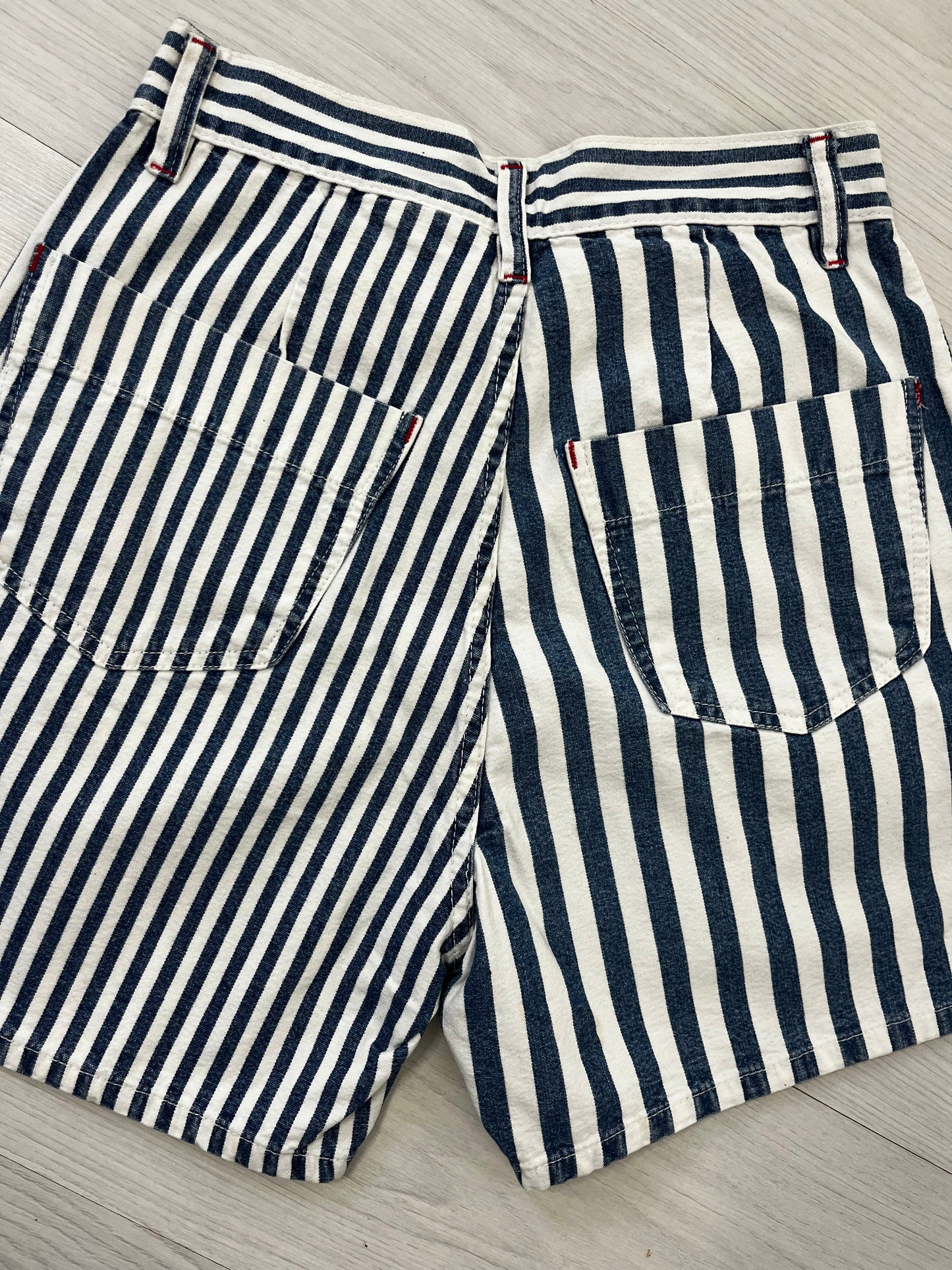 1990s Navy Stripe Highwaisted Vintage Shorts