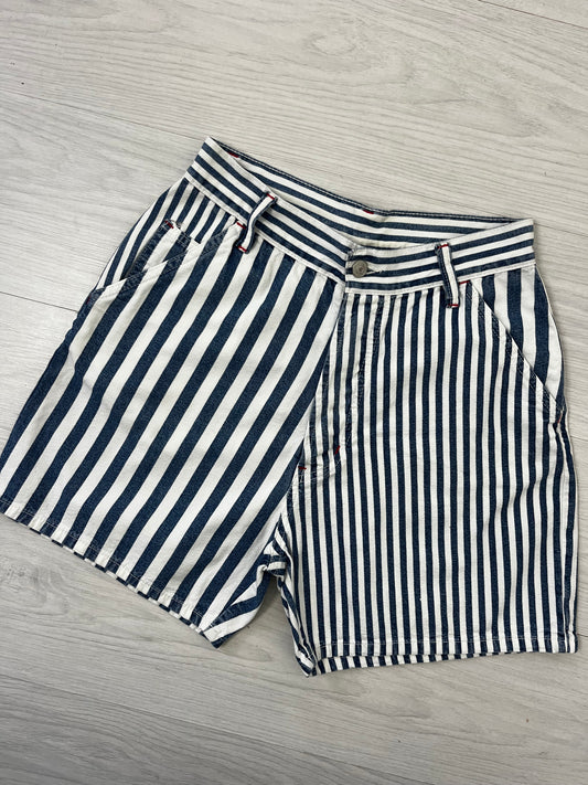 1990s Navy Stripe Highwaisted Vintage Shorts