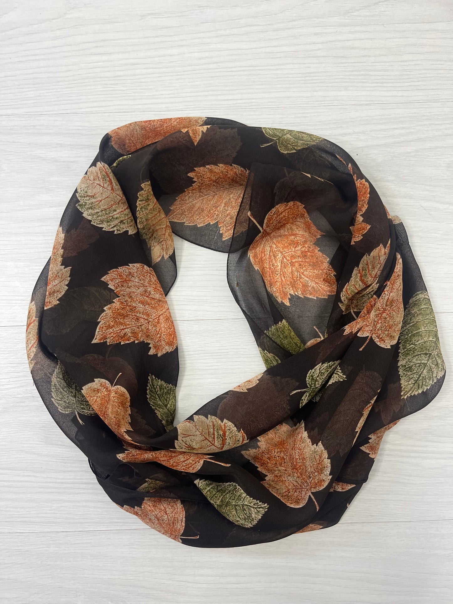 Brown Autumn Leaves Vintage Scarf