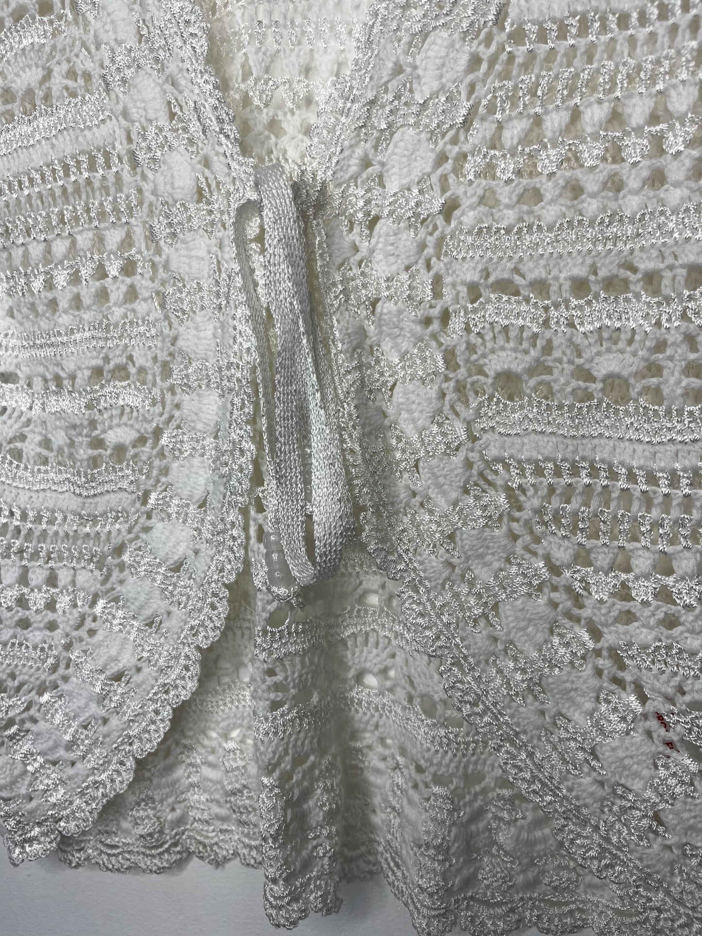 Y2k New Look Tie Middle Crochet Cardigan